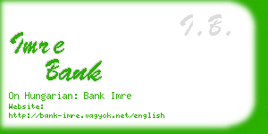 imre bank business card
